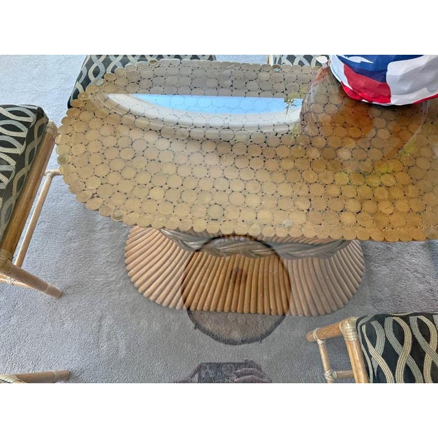 Vintage 1980's McGuire Target Back Dining Set For Sale - Image 15 of 18