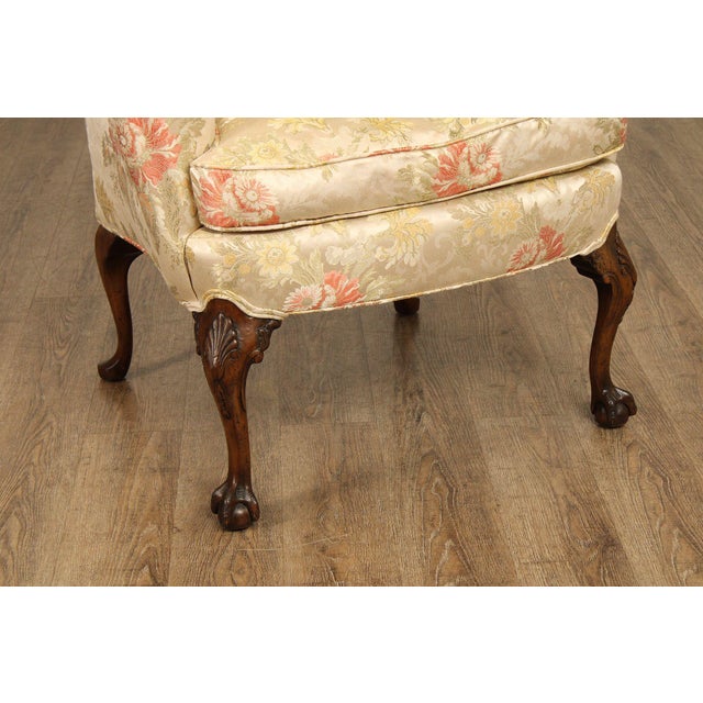 Brown Georgian Style Mahogany Wingback Armchair For Sale - Image 8 of 12
