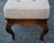 French Country Window Bench Vintage Tufted Upholstered Carved End Stool For Sale In Philadelphia - Image 6 of 15