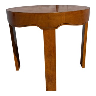 1940s Round Wood Side Table For Sale