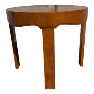 1940s Round Wood Side Table