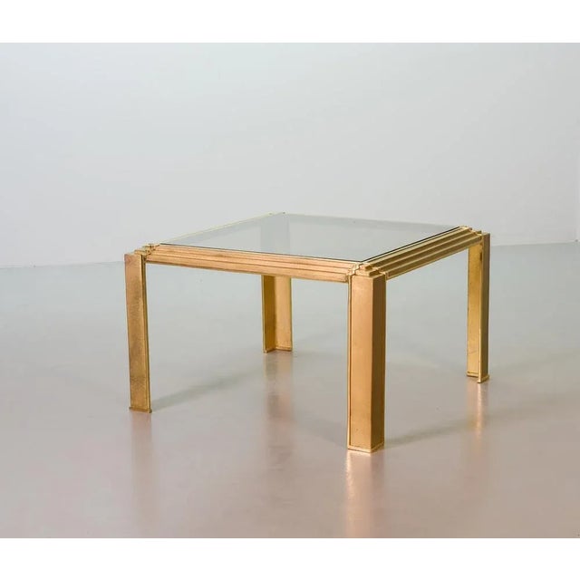 Brass Coffee Table with Smokey Glass Top by Peter Ghyczy, 1970s For Sale - Image 9 of 10
