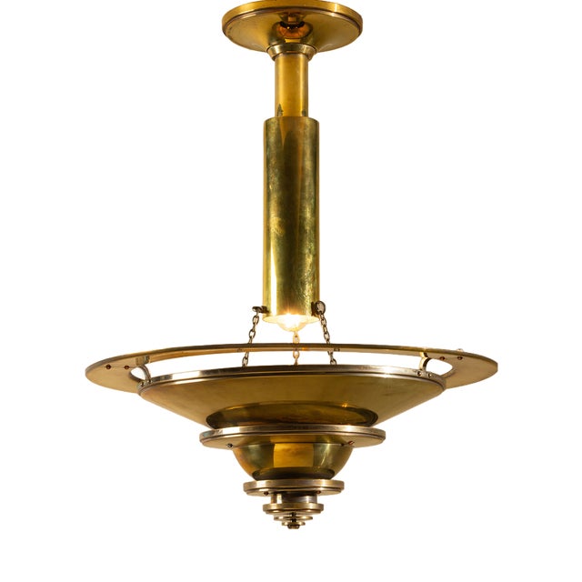 Art Deco Lamp in Brass from George Halais, France, 1930s For Sale