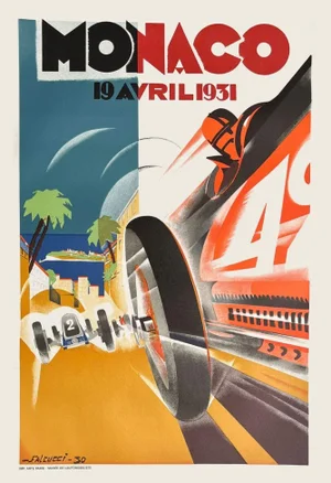 1931 Monaco Grand Prix Automobile Poster Reissue