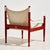 ‘Model 30’ safari lounge chair from the 1960s, designed by Erik Wørts for Niels Eilersen. The canvas-covered surface and...