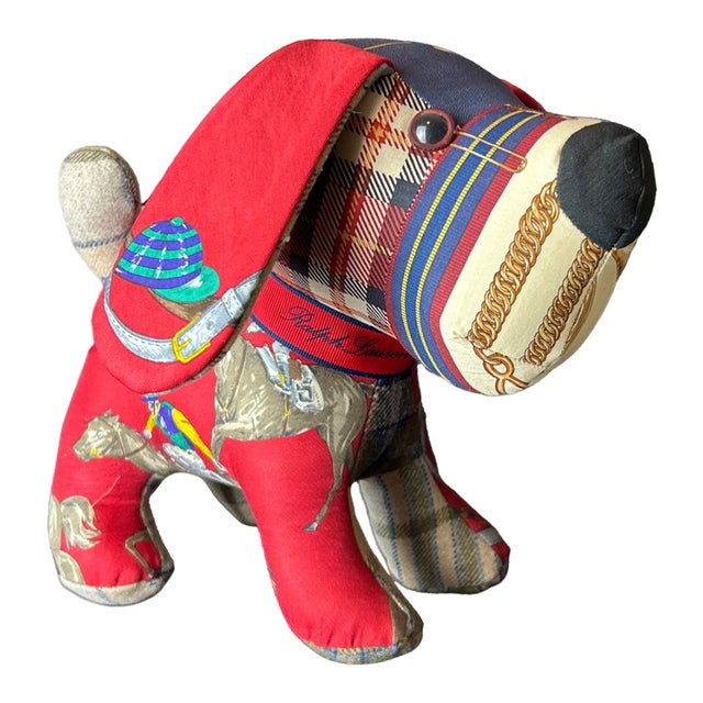 Ralph Lauren Equestrian Vintage Silk Scarf Loyal Puppy For Sale