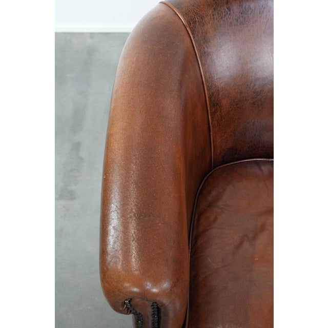Brown Vintage Sheepskin Club Armchairs, Set of 2 For Sale - Image 8 of 17