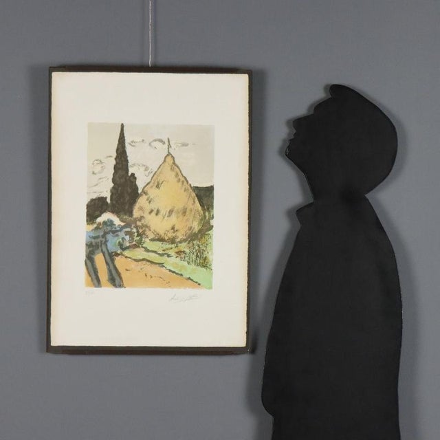 Color lithograph. Signed lower right; serial number 93/100 appears lower left. On the back is a label certifying...