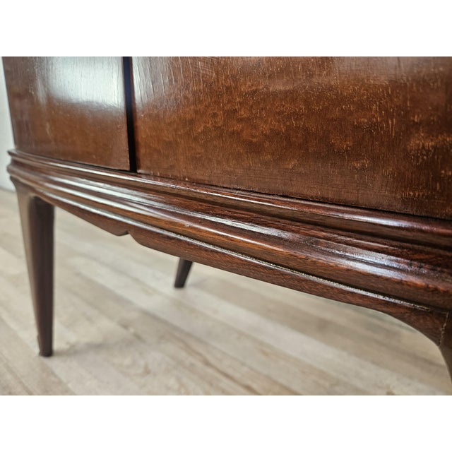 Art Deco Mahogany Crotch Bedside Tables with Glass Top, 1950, Set of 2 For Sale - Image 15 of 18