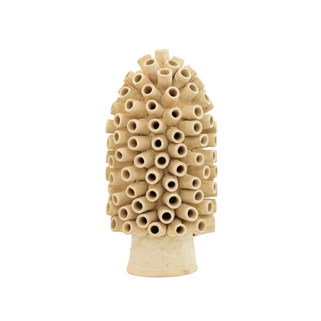 2020s Unglazed Terracotta Cylindrical Sculpture | One of a Kind For Sale - Image 5 of 7