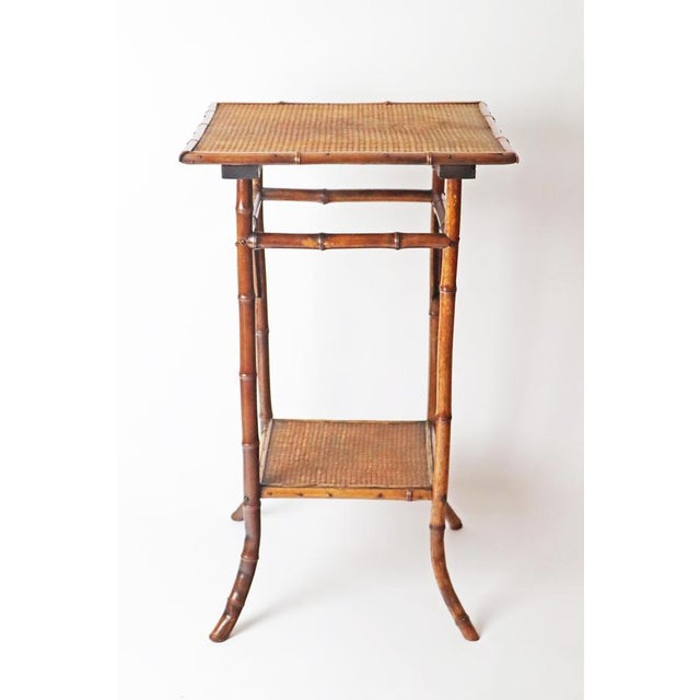 Wood Art Nouveau Side Table in Bamboo, 1890s For Sale - Image 7 of 18