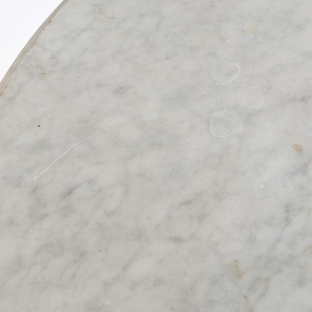 Wood Oval Victorian Walnut Marble Top Table For Sale - Image 7 of 17