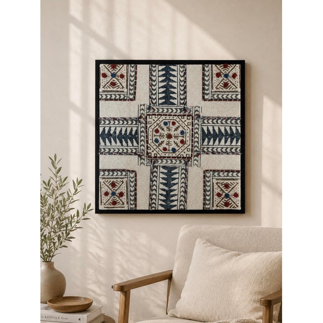 Inspired by traditional tribal textiles and timeless handcrafted artistry, the Tribal Loom Embroidered Wall Frame brings...
