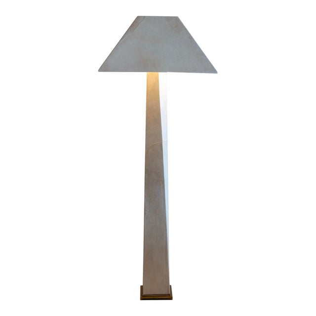 1970s Karl Springer JMF Floor Lamp in Laquered Goatskin For Sale