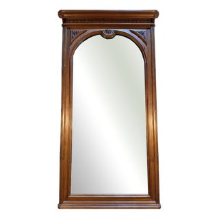 Large Art Deco Mirror in Walnut Frame For Sale