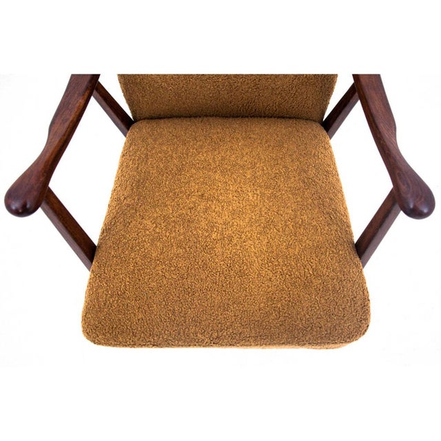 Vintage Yellow Armchair in Bouclé Fabric, Denmark, 1960s For Sale - Image 9 of 12