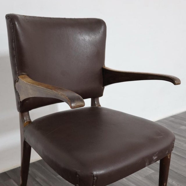 Modern Chair with Cantilever Armrests by Guglielmo Ulrich, 1950s For Sale - Image 13 of 18