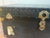 Antique Black Cabin-Size Steamer Trunk With Brass Hardware For Sale - Image 4 of 8