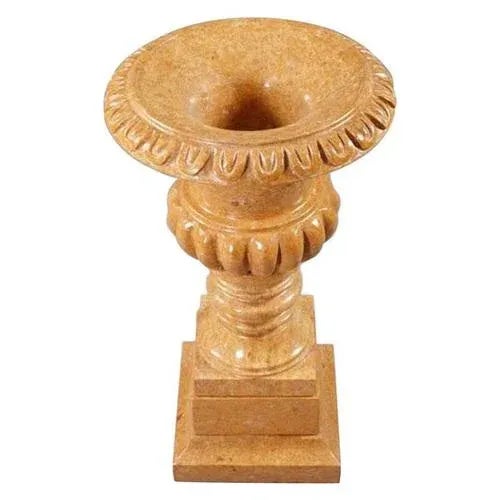 20th Century Beige Marble Crater Vase For Sale - Image 9 of 9