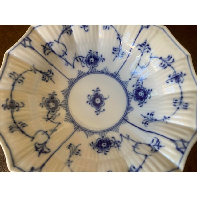 1970s Royal Copenhagen Blue Fluted Plain 16 Point Bowl 290 - a Pair For Sale In Naples, FL - Image 6 of 8