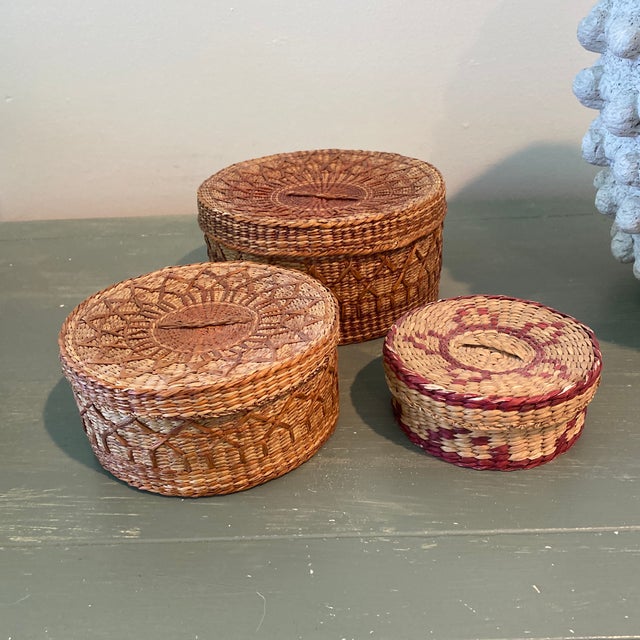 Add this stylish and functional nested group of three sweetgrass babies to your home. Perfect for the bath. Fill these...