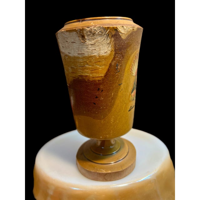 Mid-Century Birch Bark Wood Goblet Folk Art Vintage Souvenir — Lake Geneva, Wisconsin For Sale - Image 4 of 11