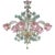 Classical Luxury Venetian Pink and Green Floreal Murano Glass Chandelier. For Sale