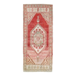 Vintage Red Pink Turkish Anatolian Small Rug - 2'3" x 4'9" For Sale