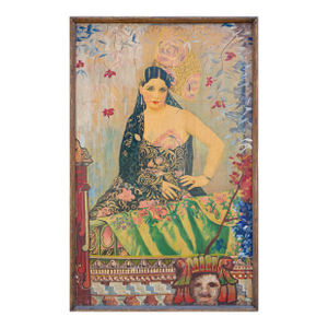 "Romeria del Encuentro" Abstract Figurative Manipulated Poster with Spanish Lady, 1980s