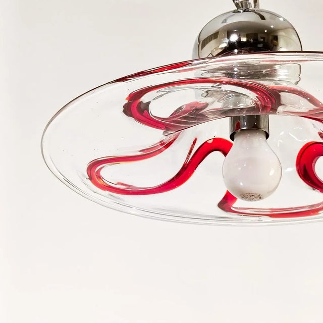 Italian Postmodern Murano Glass Pendant Lamp from Seguso Vetri d'Arte, 1980s For Sale - Image 10 of 13