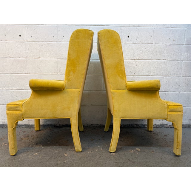 Pair of Vintage Hollywood Regency Style Wingback Armchairs by Beachley For Sale In New York - Image 6 of 15