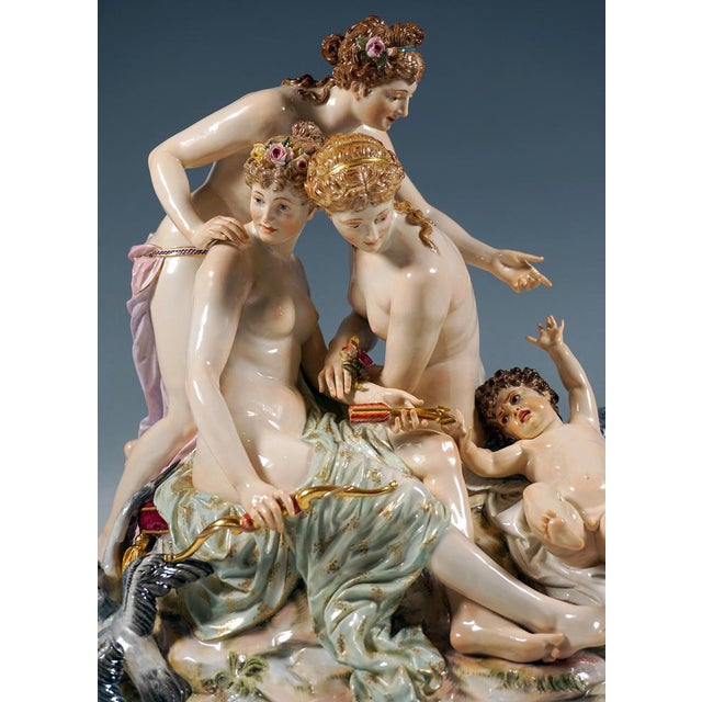Ceramic Allegorical Group the Disarming of Cupid by E. Andresen for Meissen, Germany, 1890 For Sale - Image 7 of 15
