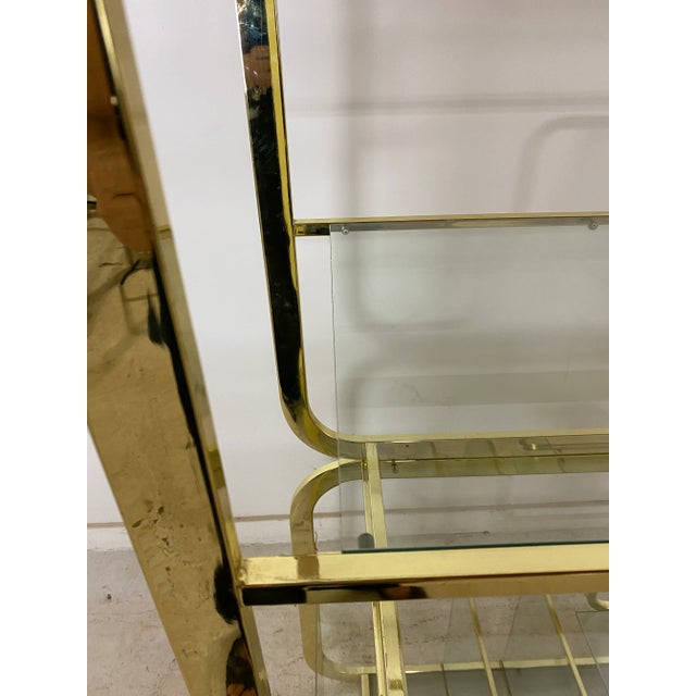 Brass Mid 20th Century Mid-Century Modern Expandable Brass Etagere in the Style of Milo Baughan For Sale - Image 8 of 13