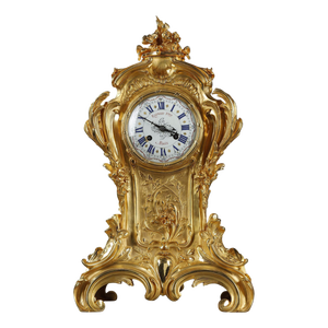 Ormulu and Chased Bronze Rock Clock from Raingo et Freres