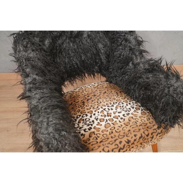 Cassina Set of Mid-Century Armchair Fabric Wood and Brass by Nino Zoncada for Cassina, 1960s For Sale - Image 4 of 12