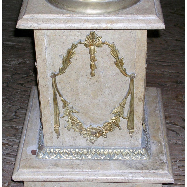 Neo Baroque 3 Ft. Bronze & Marble Pedestal For Sale - Image 4 of 4