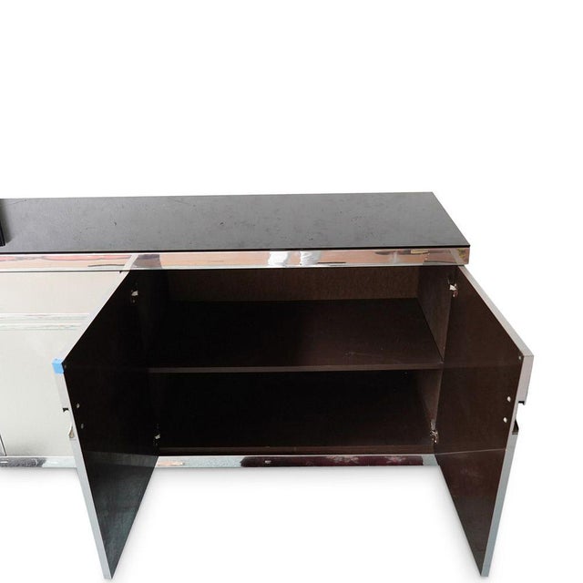 Contemporary 1970s Brushed Aluminium and Chrome Sideboard by Pierre Cardin For Sale - Image 3 of 5