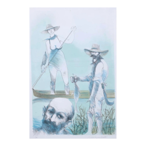 1960s Giuseppe Motti Figural Lithograph