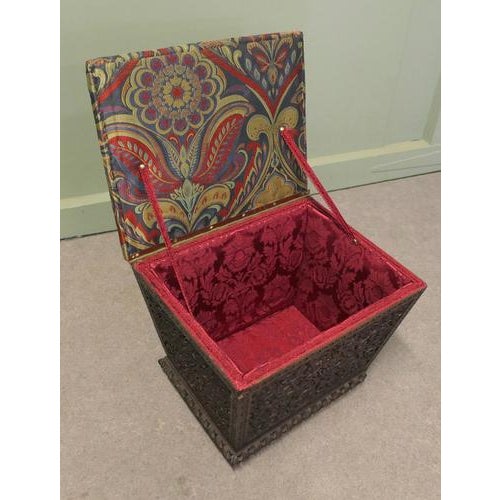 Anglo Indian Profusely Carved Sewing Box Foot Stool A very attractive piece, with an abundance of carving to the sides,...