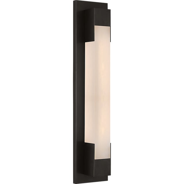 Covet 21" Bracketed Bath Light in Bronze with Alabaster Designer: Kelly Wearstler Finish: Bronze Height: 21.25" Width:...