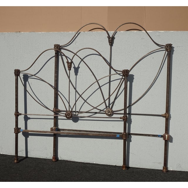 Pair of French Country Iron Twin Bed Frames Headboards & Rails ~ Match but Dont For Sale - Image 4 of 17