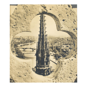 Albert Monier, Paris, Notre Dame Cathedral, Black and White Original Photography Postcard, 1950s