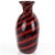 Murano Archimede Seguso Signed Murano Black Ruby Red Swirl Italian Art Glass Vintage Vanity Flower Vase For Sale - Image 4 of 6