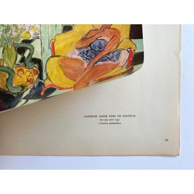 Henri Matisse Vintage 1946 Lmtd Edtn French Fine Art Lithograph Print " Danseuse Asssise Dan Un Fauteuil " 1942 For Sale - Image 9 of 12
