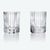 A striking pair of Baccarat Harmonie crystal tumblers featuring the house's celebrated contemporary pattern. Long vertical...
