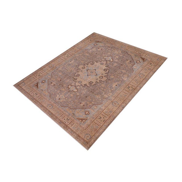 Art Nouveau Boho Chic Retro Vintage Gray/Tan Wool Rug - 7'10'' X 10'7'' For Sale - Image 3 of 10