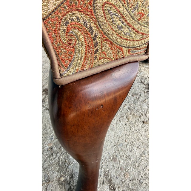 Set of 4 Oscar De La Renta for Century Furniture Paisley Upholstered Dining Chairs For Sale - Image 9 of 17