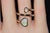 Authentic Chopard Happy Hearts Double Wrap Twist Ring in 18k Rose Gold With Mother of Pearl & Floating Diamond, Size 6.5 For Sale - Image 13 of 16