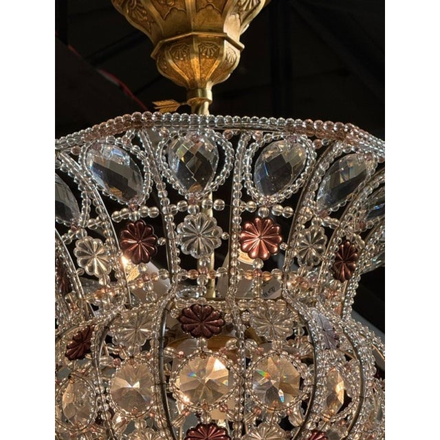 Mid 20th Century Mid 20th Century French Maison Bagues Manner Beaded Bell Shape Chandelier For Sale - Image 5 of 7