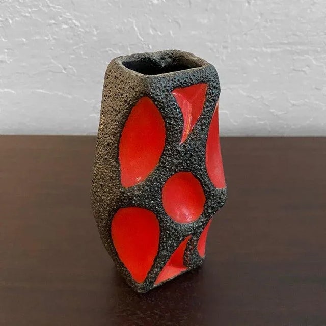Ceramic 1960s West German Fat Lava Guitar Vase by Roth Keramik For Sale - Image 7 of 11